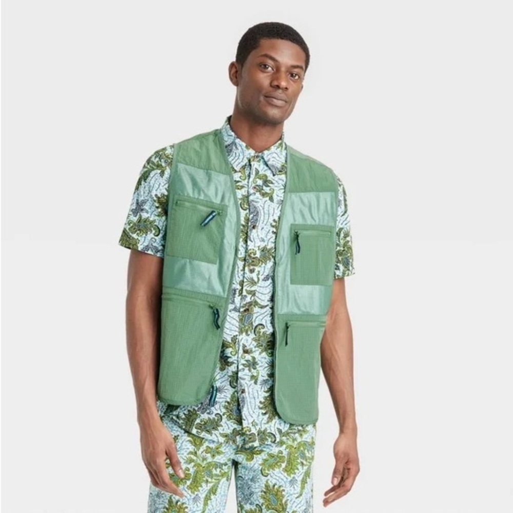 Houston White Men's Green Utility Vest